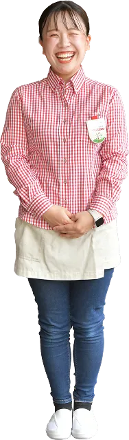 春のユニフォームを着た職員