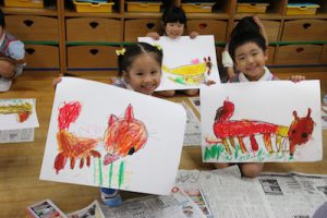 絵画教室＆福岡県私立幼稚園振興大会♪（今冨・中島・田中）