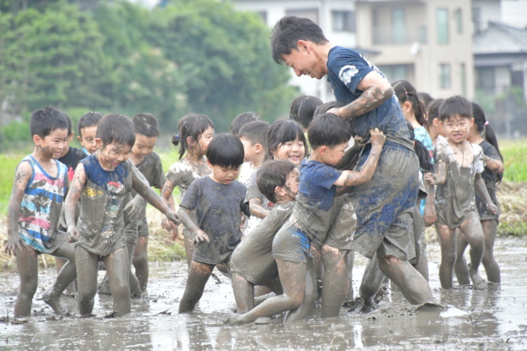 貴重な体験！年長組の田植え！！（木下）